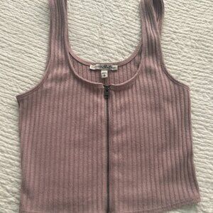 Express, One Eleven, Women's Size Medium, Mauve ZIP Front Tank Top